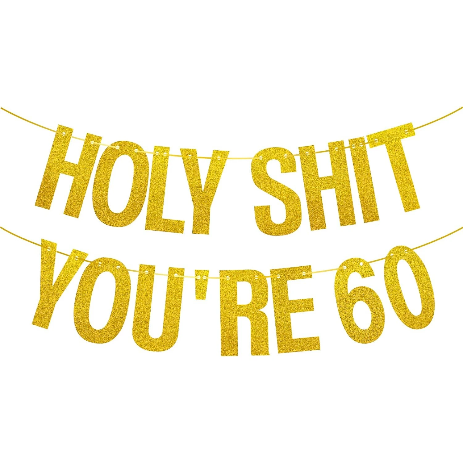 Gold Glitter heilige Scheiße du bist 60 Geburtstag Banner Party Dekor, lustige 60. Geburtstags feier Dekorationen Lieferungen, 60. Foto Requisiten
