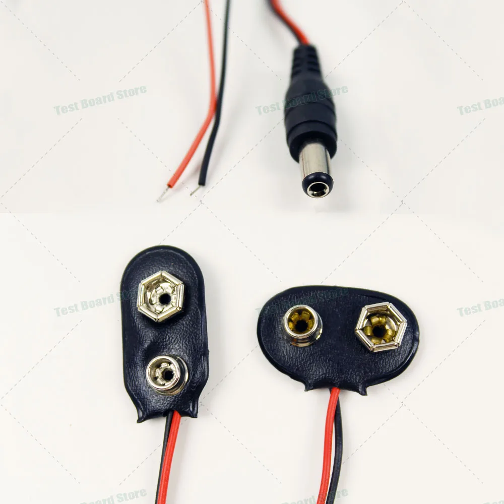 5/10/20Pcs 9V Battery Snap Connector Clip Lead Wires Holder 15cm