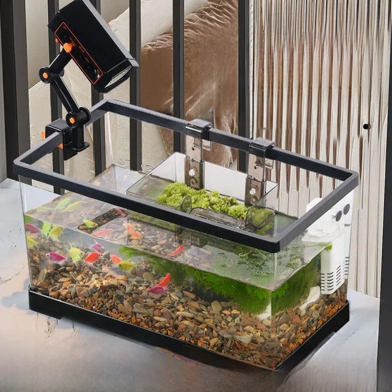 ecological-turtle-pond-aquarium-fish-and-turtles-mixed-breeding-tank-with-cover-adjustable-sun-platform-for-home-use