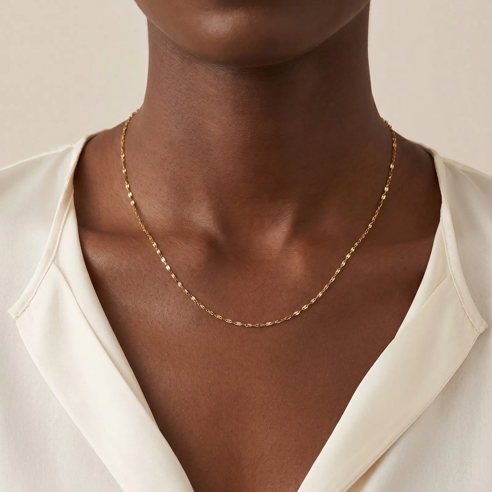 

Stainless Steel Steel Color Chain Necklace for Men Trendy Fashion Jewelry Gift Daily Wear Party Street Style Accessories