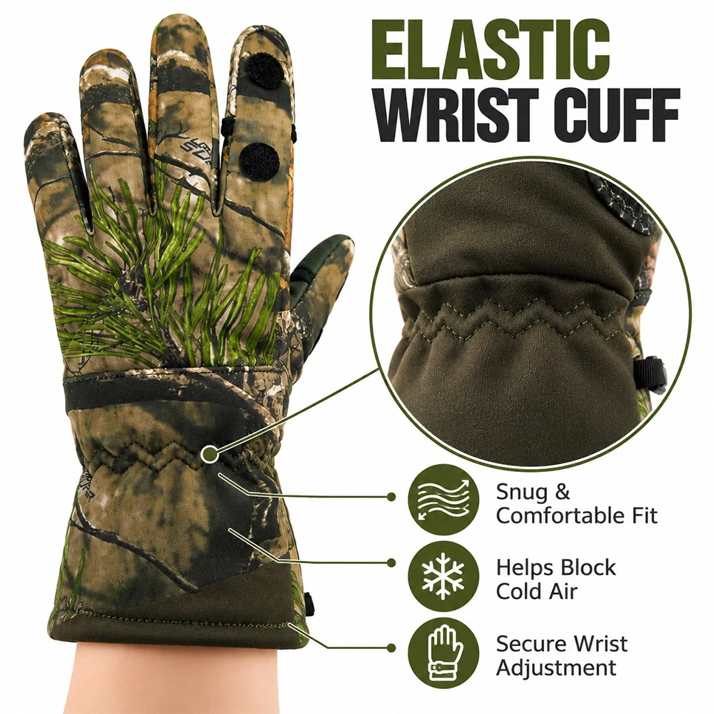 Tactical Camo Full Finger Gloves Breathable Anti-Slip Palm Combat Gloves for Hunting Shooting Airsoft Outdoor Working Training view 5