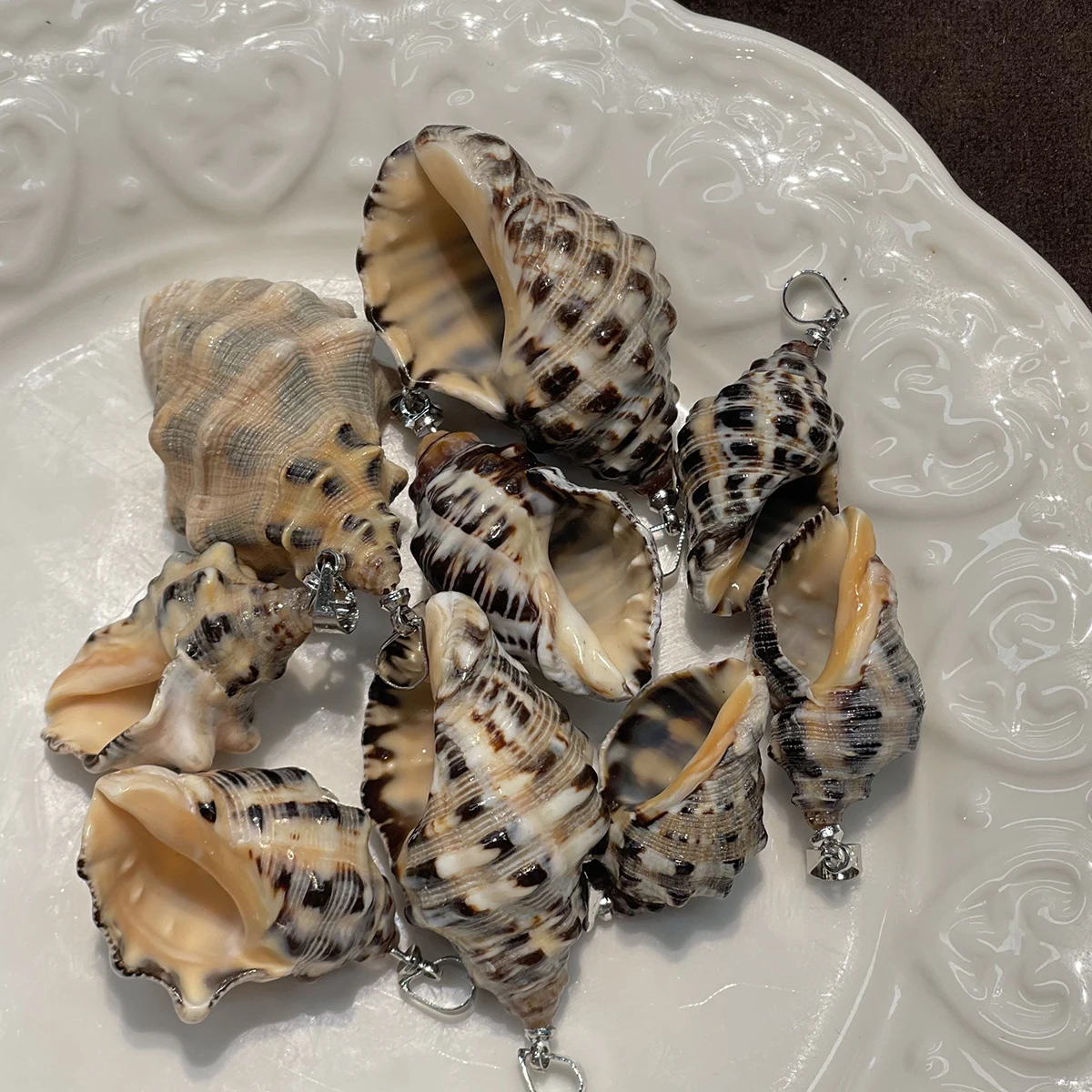 10pcs Natural Freshwater Shell Charms Exquisite Snails Shell Conch Pendants for Jewelry Making DIY Necklace Accessories Ornament