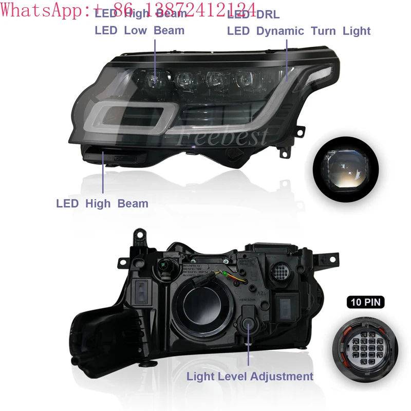 LED Headlight 4Lens Front Head Lamp Light Directly Upgrade No Bodykit for Range Rover Vogue L405 2013 2014 2016 2017