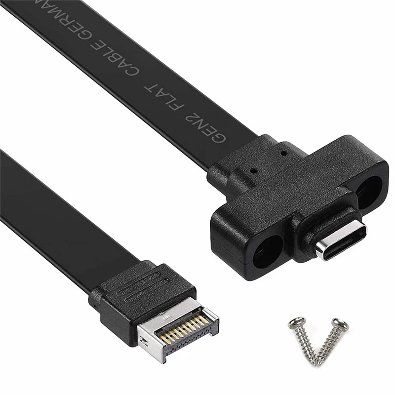 USB 3.1 Front Panel Type E Male To USB-C Type C Expansion Cable Computer Motherboard Connector Wire Cord Line, 80Cm