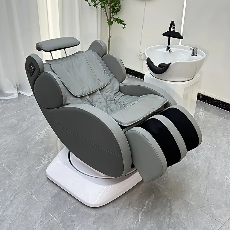 

Electric Rotating Shampoo Bed With Foot Control For Barber Shop Scalp Care And Massage