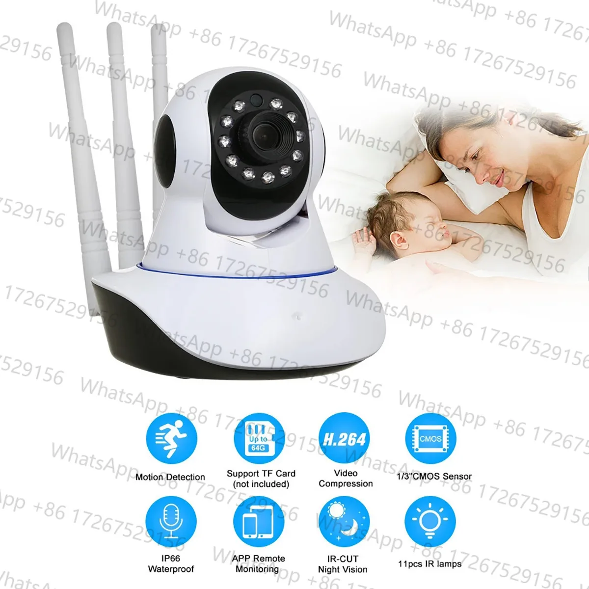 2MP 1080P Yoosee/V380/Carecam APP  Wireless PTZ IP Dome Camera  AI Humanoid Motion Detection Home Security  Baby Monitor
