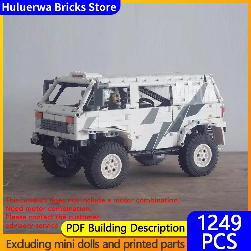 Modelo de coche de carreras de velocidad, ladrillos de construcción MOC, Mini furgoneta, vehículo todoterreno, tecnología Modular, regalos de vacaciones para niños, traje de juguete para montar