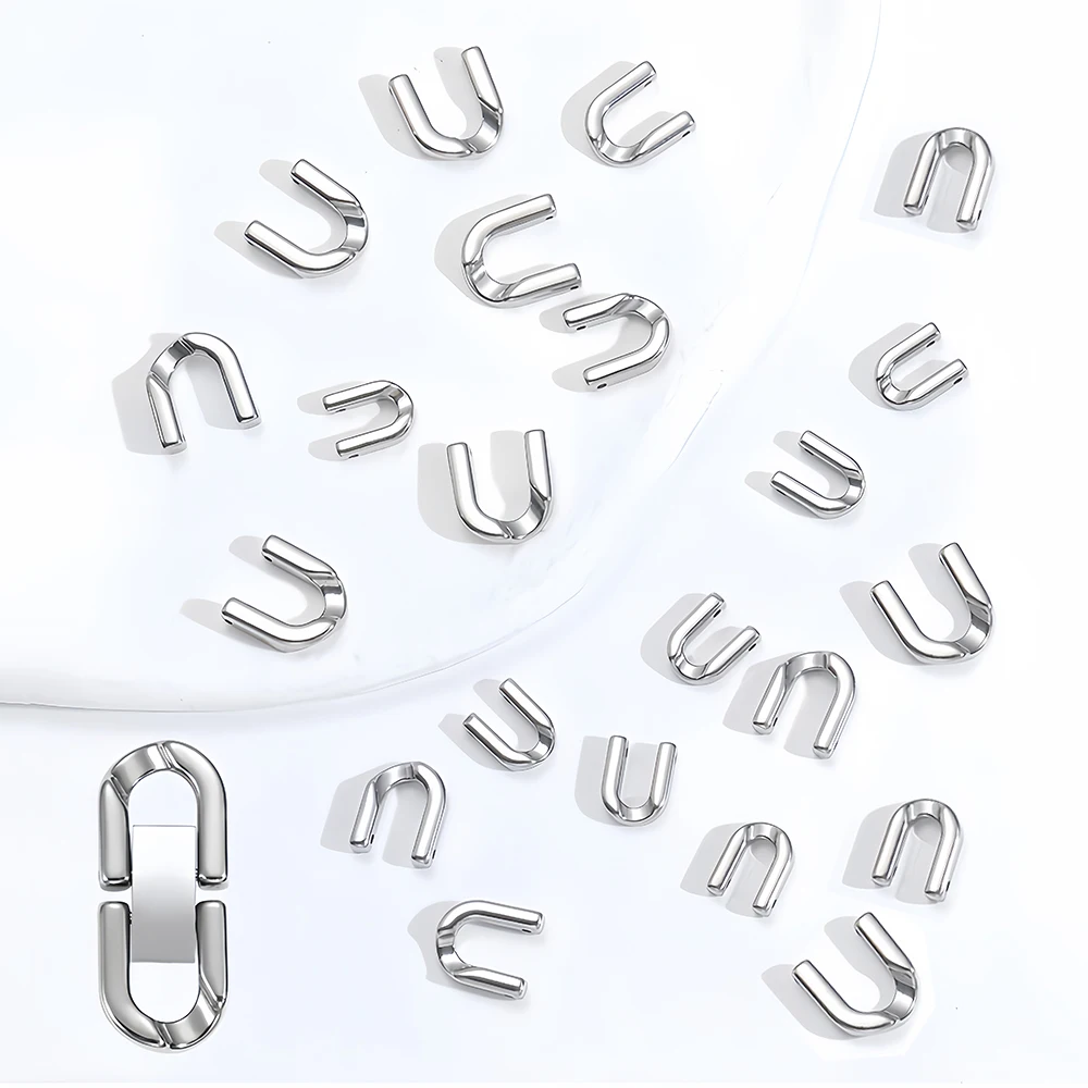 5-10Pcs Stainless Steel Cuban Bracelet Clasp Chain Buckle Clasp Closure for Bracelet Necklace Jewelry Making Accessories Connect