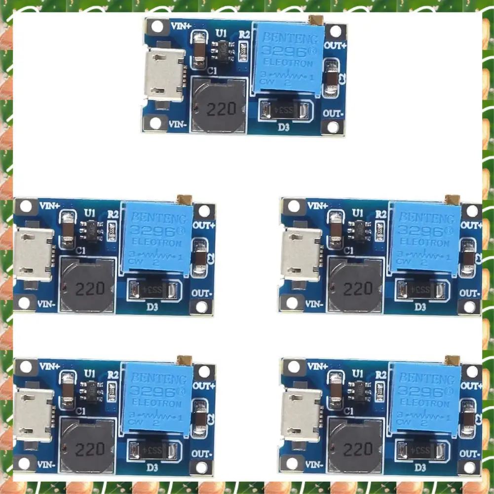 

JAJA 5 шт. 2A DC-DC MT3608 повышающий модуль с Micro-USB, повышающий преобразователь, регулятор напряжения источника питания