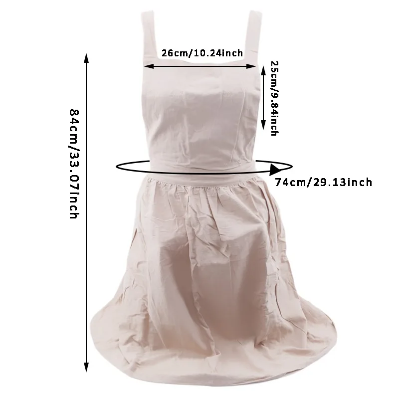 Nordic Women Lady Skirt Style Collect Waist Cute Dress Restaurant Coffee Shop Home Kitchen For Cooking Cotton Apron 3 Colour