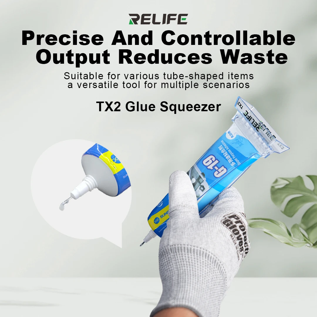 RELIFE TX2 Glue Squeezer for Mobile Phone Repair Soldering Tubular Solvent Dispenser Squeeze Tool Effortless Squeezing