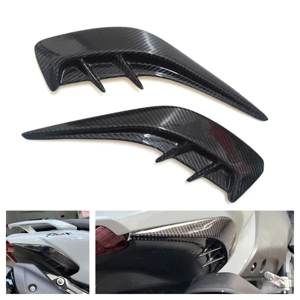 

For Yamaha TMAX560 2023 2024 2025 100% Motorcycle Carbon fiber modified rear wind blade decorative strip decorative sticker