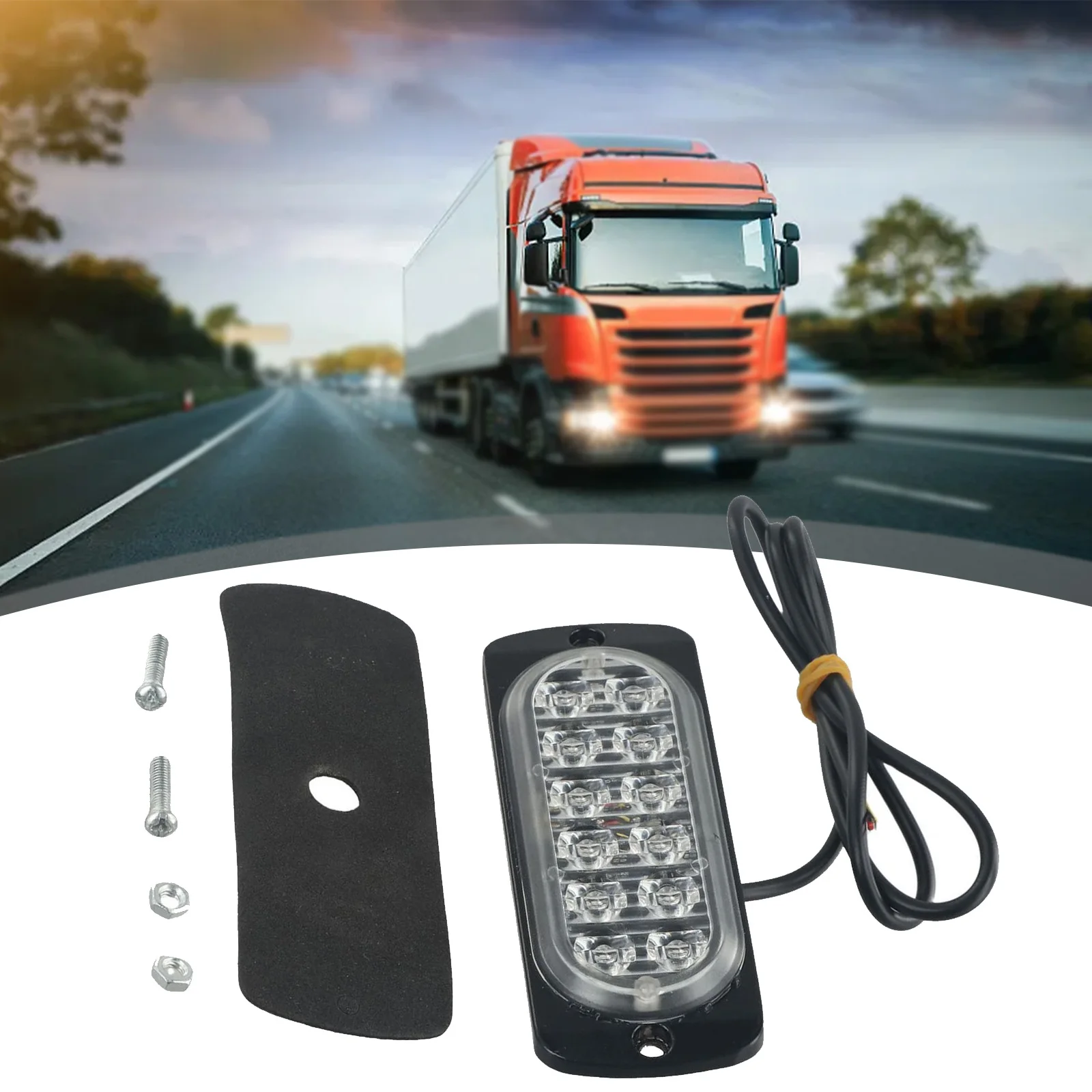 

Bar Flash Light Beacon Car Flashing Hazard Lamp Red Strobe 12LED 12V-24V Accessories 1pc 6000-7000K New Practical