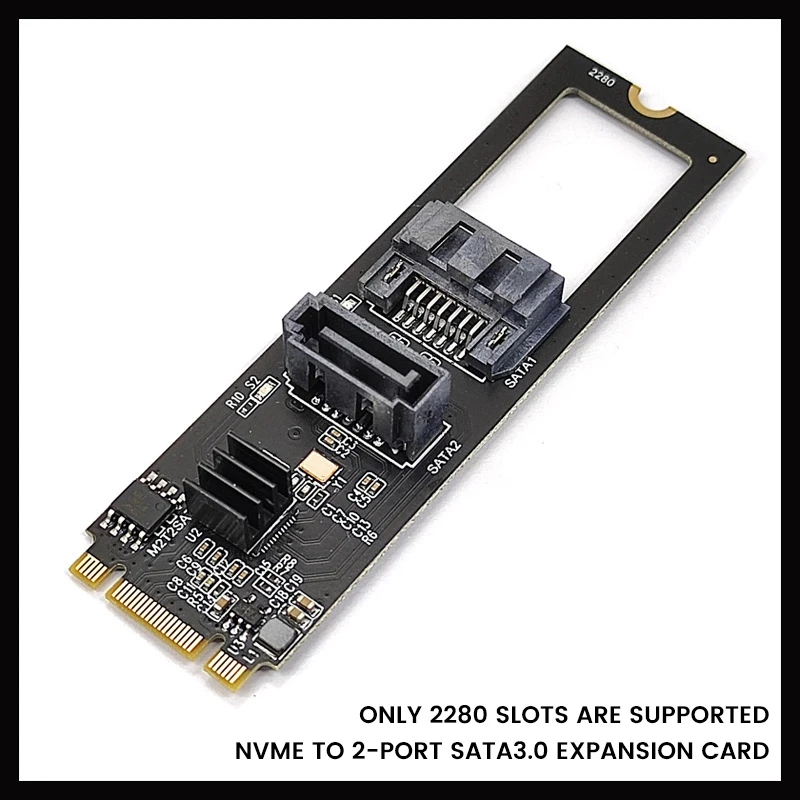 

M.2 KEY-M NVME PCI-E To Sata3.0 6Gbps Expansion Card Adapter Card Drive-Free JMB582 Only Supports 2280 Slots