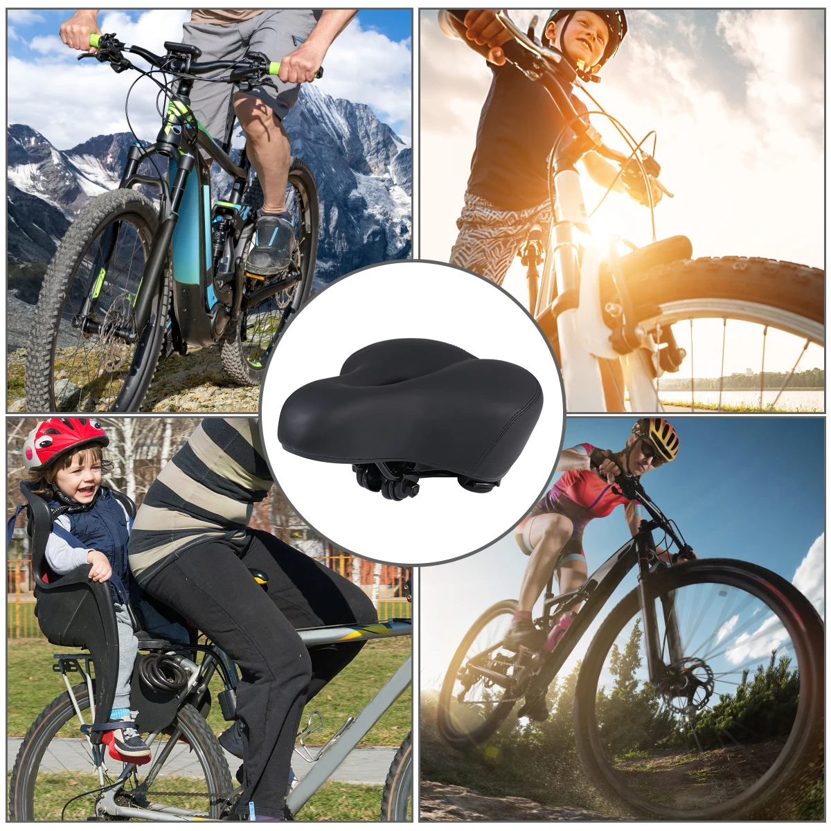 

Hollow Mountain Bike Saddle Comfort Seat Riding Supplies Cycling Exercise Breathable Pu Road Child Hollowed-out