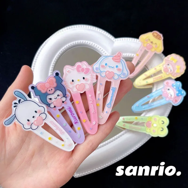 

Sanrio Hello Kitty New Style Hairpins Cartoon Anime Figure My Melody Pochacco Kuromi Cinnamoroll Cute Girl Hairpin Birthday Gift