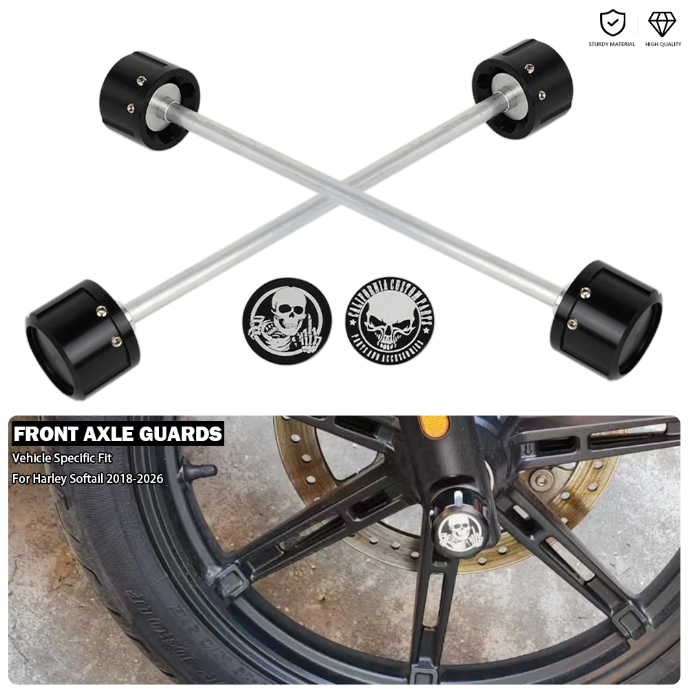 

Front Axle Guards And Nut Cover Installation Kit Fit For Harley Softail Heritage Fat Boy Street Bob 114 Breakout 117 2018-2026