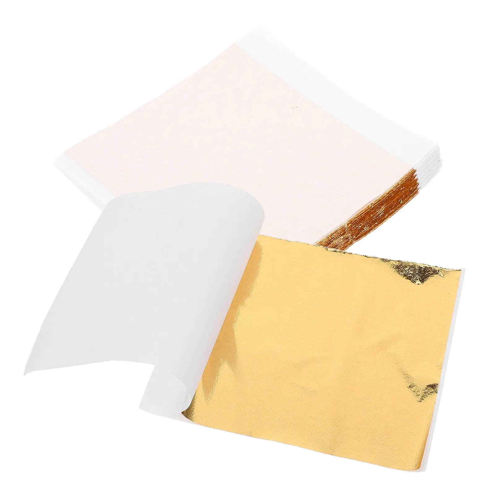 100Sheets Gold Leaf Sheets Imitation Foil Flakes Shiny Metallic Gold Foil for DIY Craft Supplies Decoration Gilding Flakes