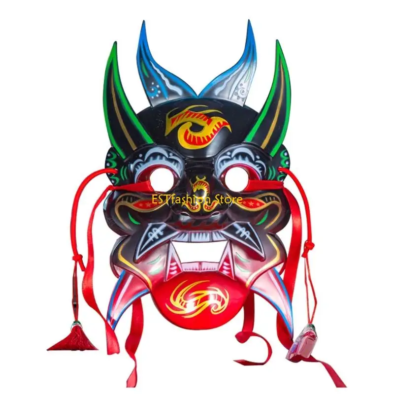 Y5GC Unisex Masquerade Mask Hand Painted Nuo Operas Mask Cosplay Mask Party Mask Gift