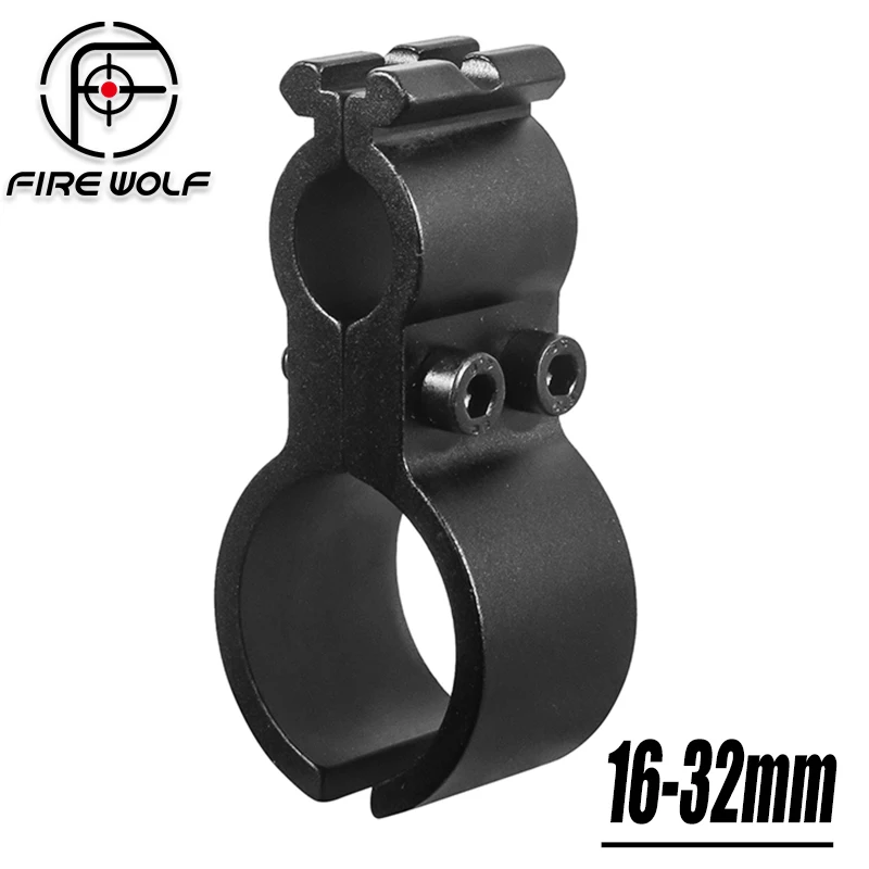 

FIRE WOLF Dual Ring Adapter, Top 16mm Bottom 32mm Tube Clamp with 20mm mount For Flashlight Laser Sight