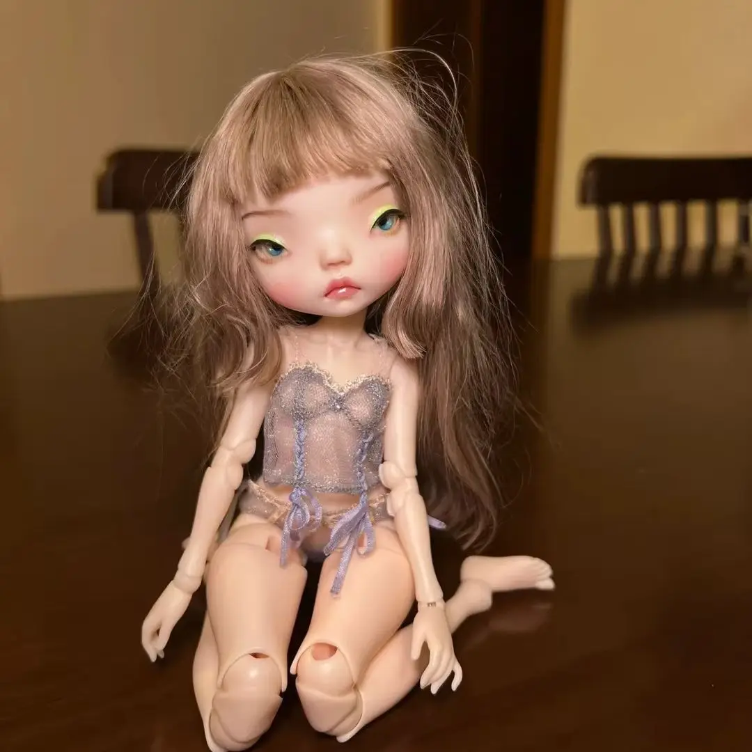 New sd BJD doll 25cm Girl Smile 1/6-diandi large head series doll resin material DIY makeup 3 mouth toy