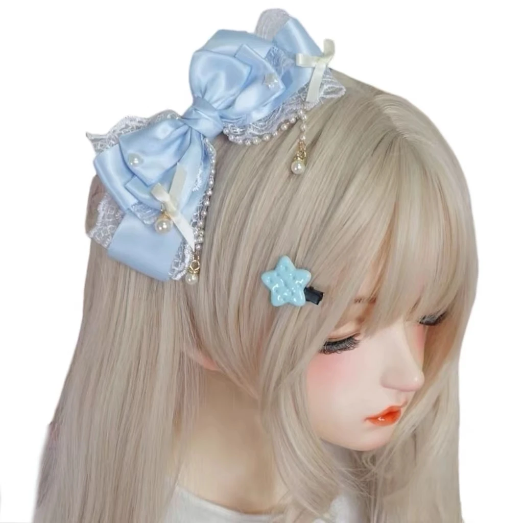 Lolita Headpiece Big Strik Punk Haarspeld Donker Lief Cool Meisje Jk Fashion Hair Ornament Anime Hoofddeksels Cosplay Schattige Roze Haarstrikken