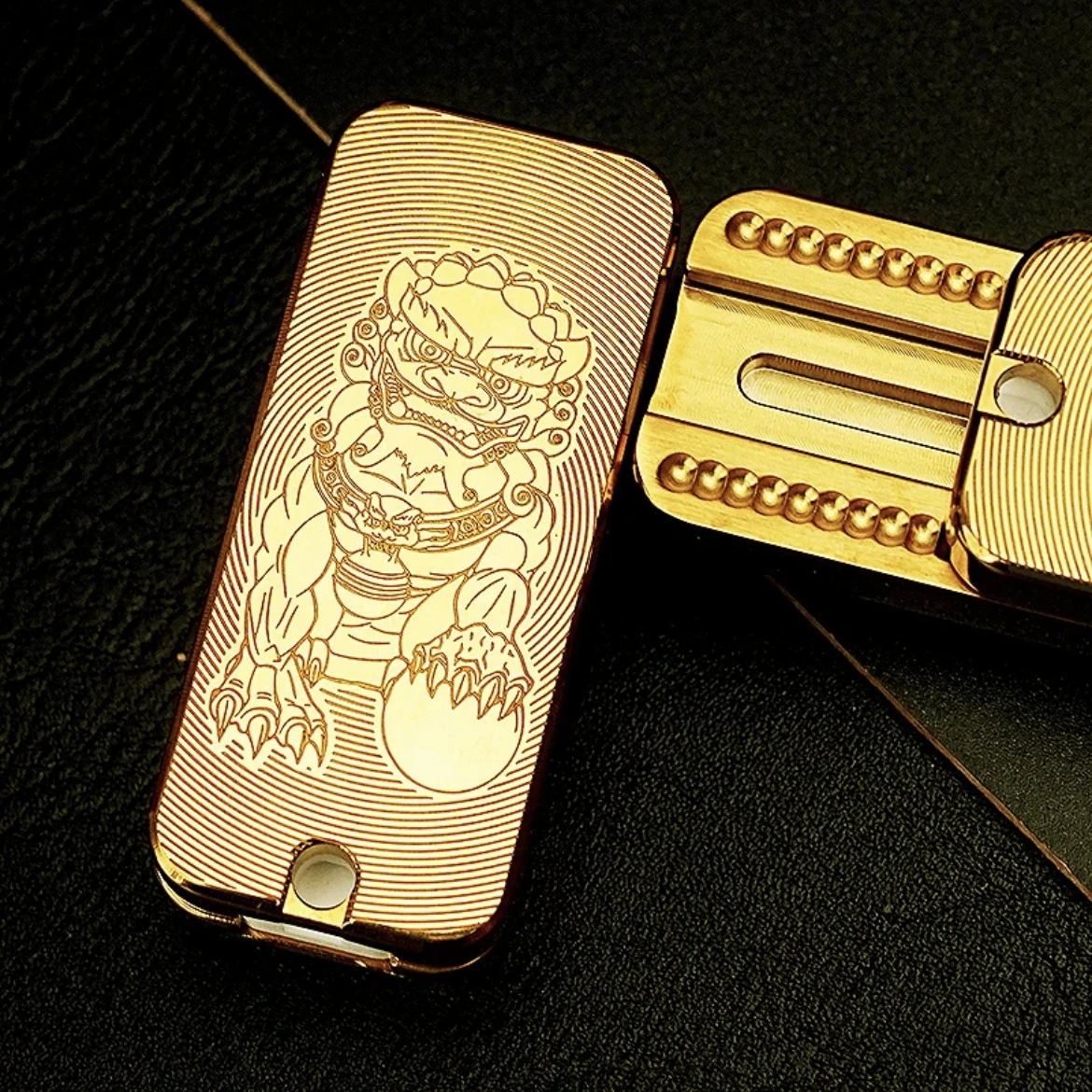 Lion Dance EDC Fidget Slider Spinner Stainless Steel Metal Anti Stress Sensory ADHD Focus Tool Fidgeting Toys