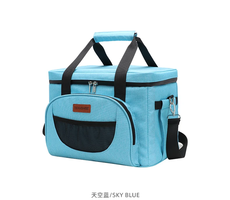 16/28L 40 Dosen Kühlerhandtasche mit Riemen, Picknicktasche, Isotherme-Isoliertasche für Eis, Bier, Mahlzeitenbehälter, Lunchtasche, DENUONISS – Detail 11
