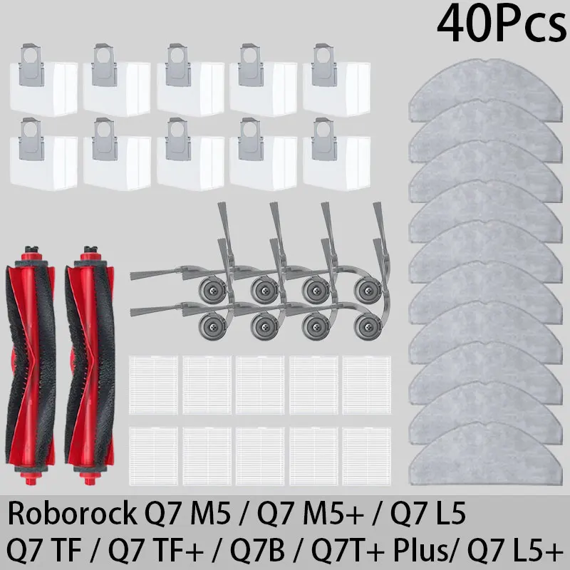 Roborock Q7 M5 / Q7 M5+ / Q7 L5 / Q7 L5+ / Q7 TF / Q7 TF+ / Q7B / Q7T+ Plus Onderdelen Hoofdborstelfilter Mop Doek Stofzak