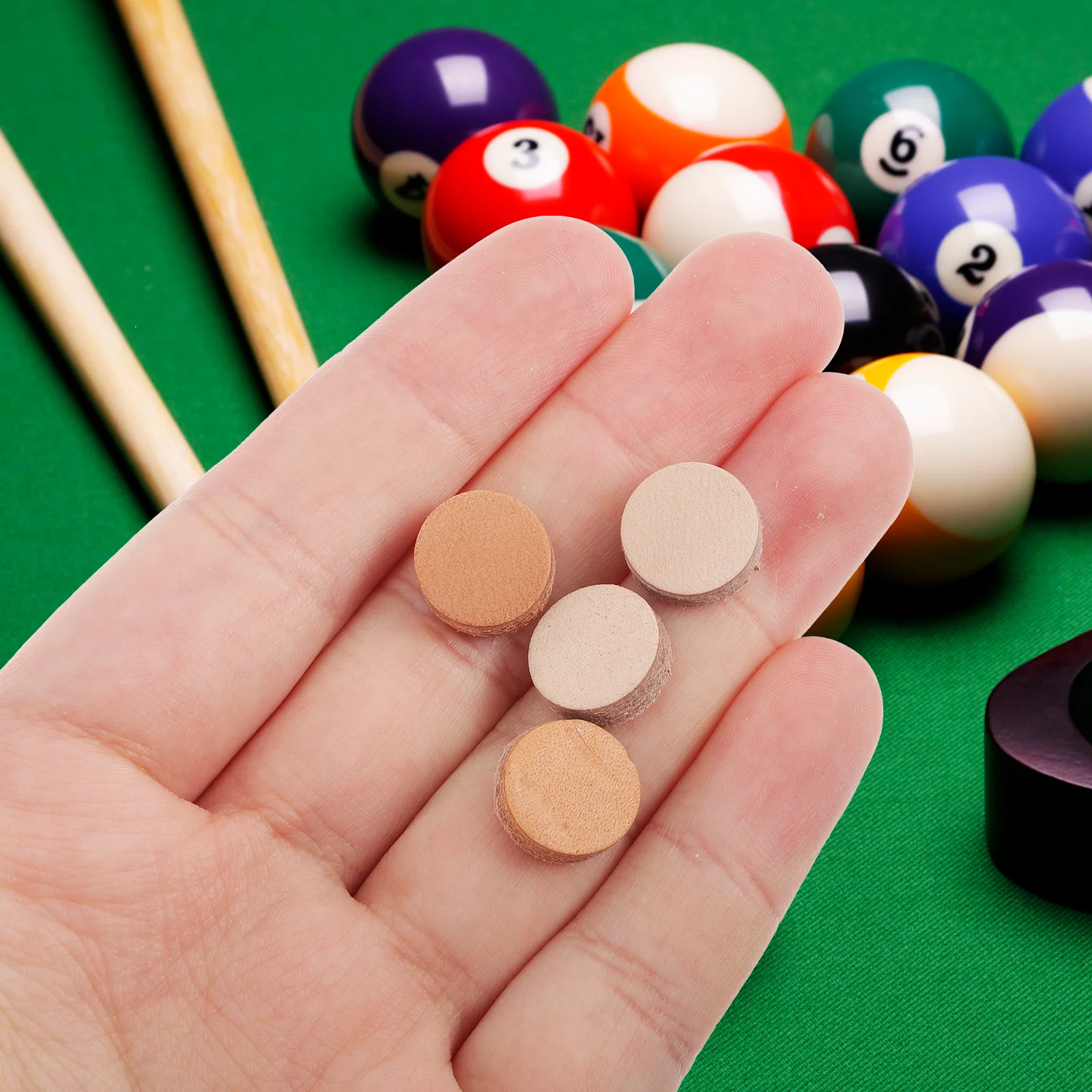 

20 Pcs Pool Cue Head Tips Billiard Stick Replacable Sticks Club Brown Replacement