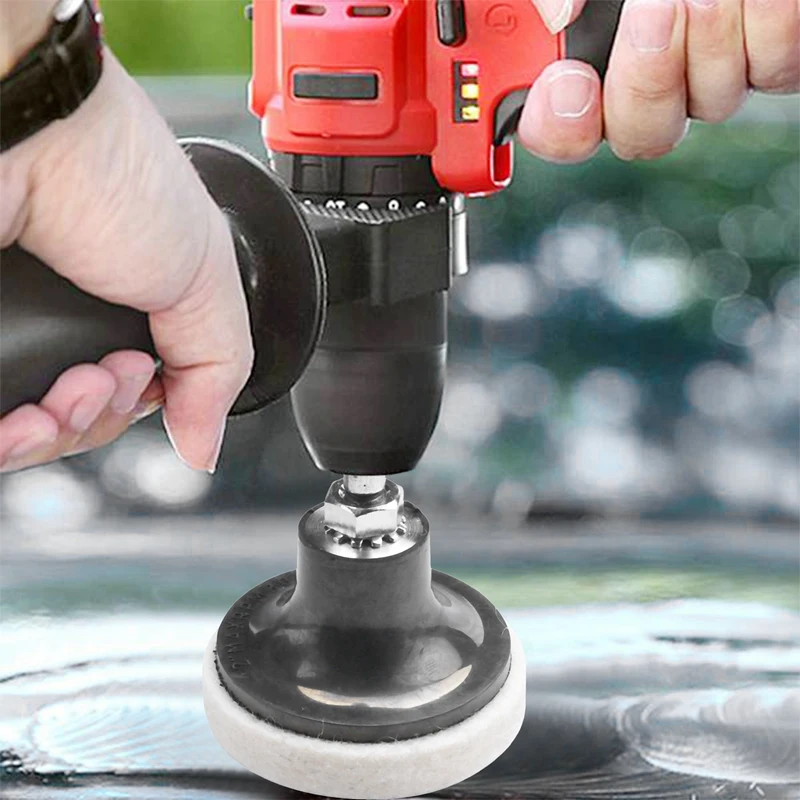 20Pcs 2 Inch Compressed Artificial Wool Fabric Qc Disc Polishing Buffing Pads Wheels With 1Pcs 2 Inch Disc Pad Holder With 1/4In