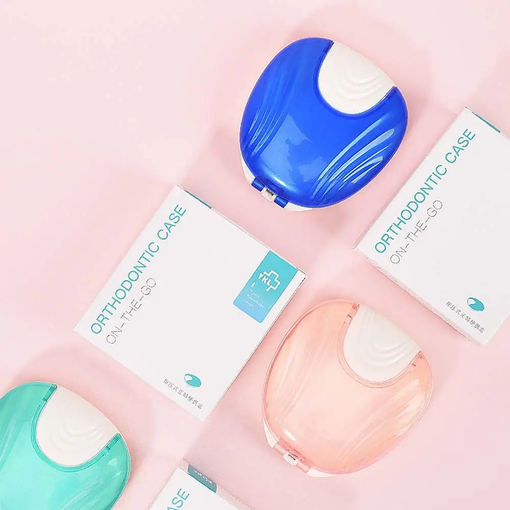 Container Press on box Invisible Braces Box False Teeth Cleaning Box Orthodontic Dental Retainer Box Denture Storage Container