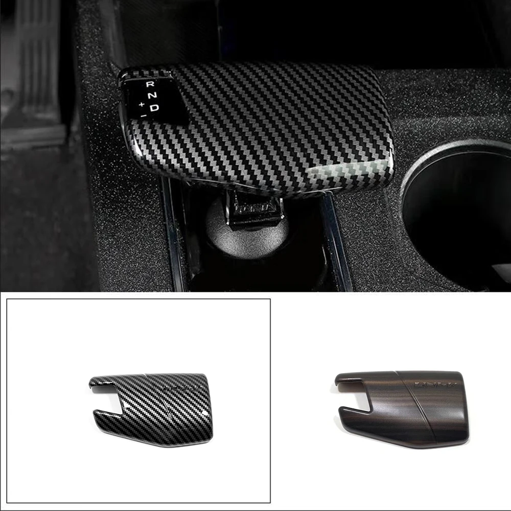 

For Changan UNI-V UNIV 2022 2023 ABS carbon/wood LHD Car gear shift knob head frame panel Decoration Cover Trim Car Accessories