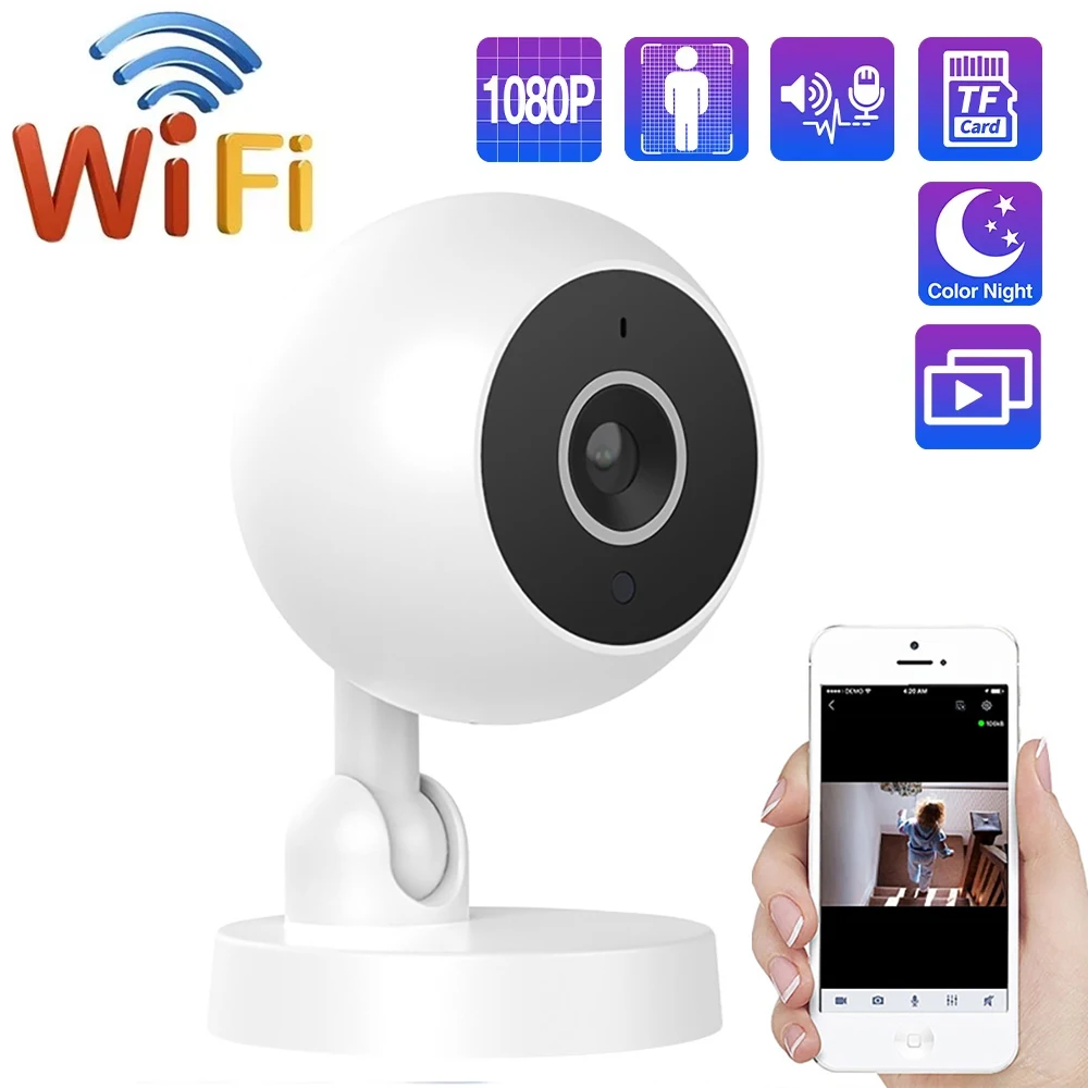 

1080P HD Wireless Surveillance Camera Outdoor Mini Camera WiFi Waterproof Remote Night Vision 2-Way Audio Security IP Camera