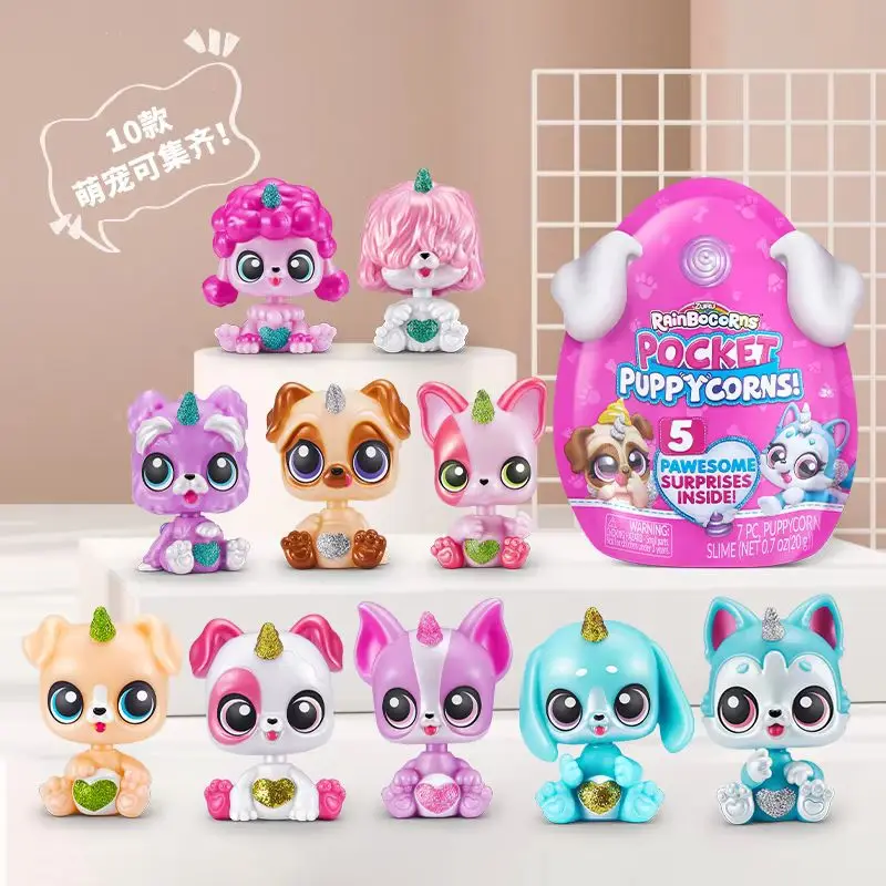 Zuru Rainbocorns Pocket Puppy Corns 신비한 블라인드 박스 스윙 개 인형 미니 장난감 데스크탑 장식 에그 선물