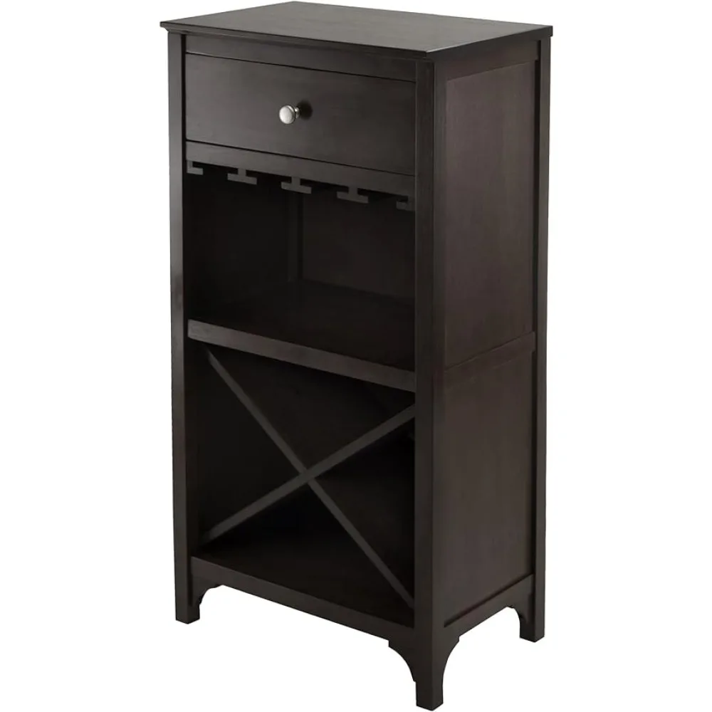 

Ancona X Shelf Modular Wine Cabinet With 1-Drawer, Glass Rack, Dark Espresso (92745)