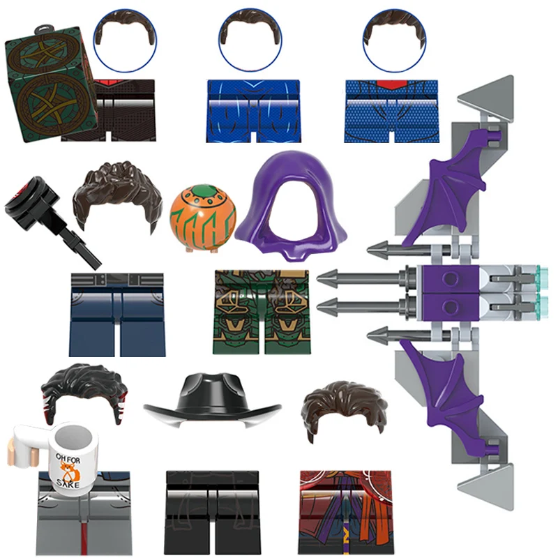 Figuras de acción de armas para niños, modelo de piernas, bloques de pelo, juego de ladrillos MOC, regalos, juguetes para niños, X0331