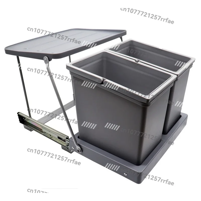 Kitchen sink cabinet with door  trash can built-in  hidden kitchen cabinet shallow and narrow trash can sorting