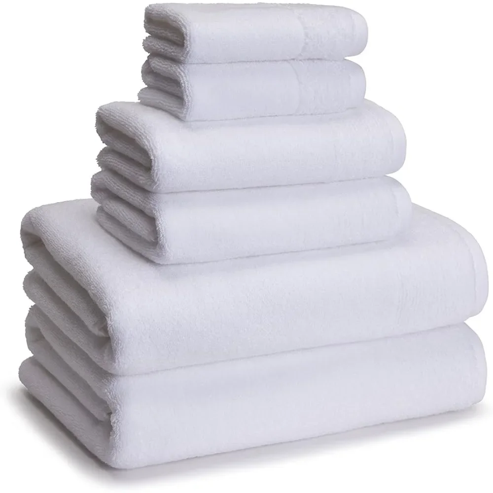 White KYT-256-W Kyoto Towel Bath Towels for the Body Set of 6 Piece Freight Free Home Bathrobe Textile Garden