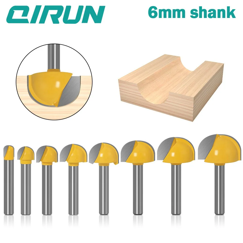 

A8 6mm handle diameter round bottom knife, woodworking half round relief knife,Woodworking milling cutter tool set