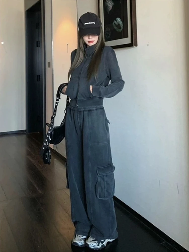 

Premium Korean Style Women's Sportswear Set Casual Loose Slimming Sweatshirt Workwear Pants Two-Piece Set Fashionable Comfort...