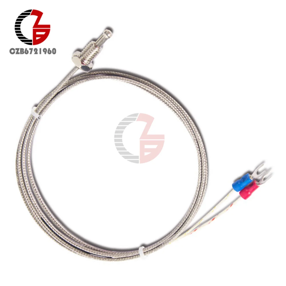 1M 2M  PT100 M6 M8 K Type Screw Thermocouple Temperature Controller Sensor Probe 0-800C Stainless Steel Thermal Detect Sensor