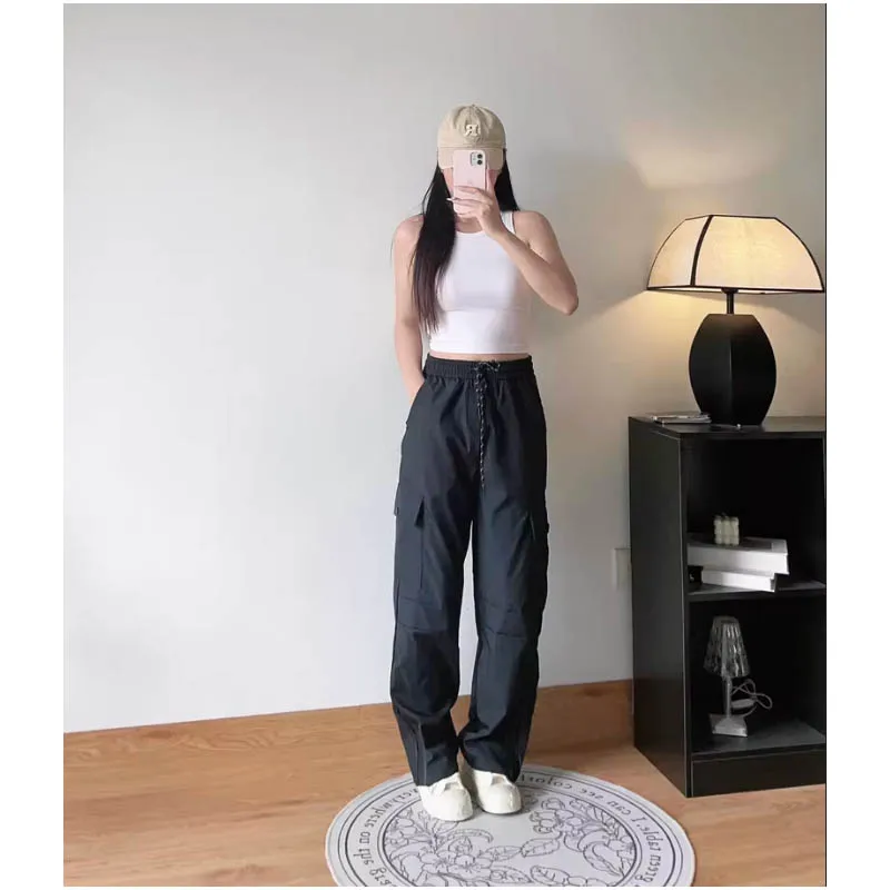 

Plus size Work pants women's summer thin 2024 new loose good straight tube quick drying hiking wide leg summer cool pants