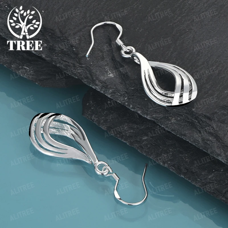 Classic High-Quality Jewelry 925 Sterling Silver Water Droplet Earrings For Women Birthday Anniversary Party Gifts Accessories