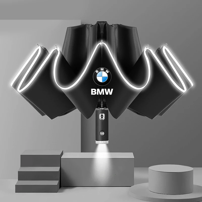 Pare-soleil coupe-vent pliant automatique pour voiture, lumière LED, parapluie pour BMW Série 1, 3, 4, 5, 7, bronchbéry X5, X7, E36, E39, E46, E60, E90, F10, F20, F30