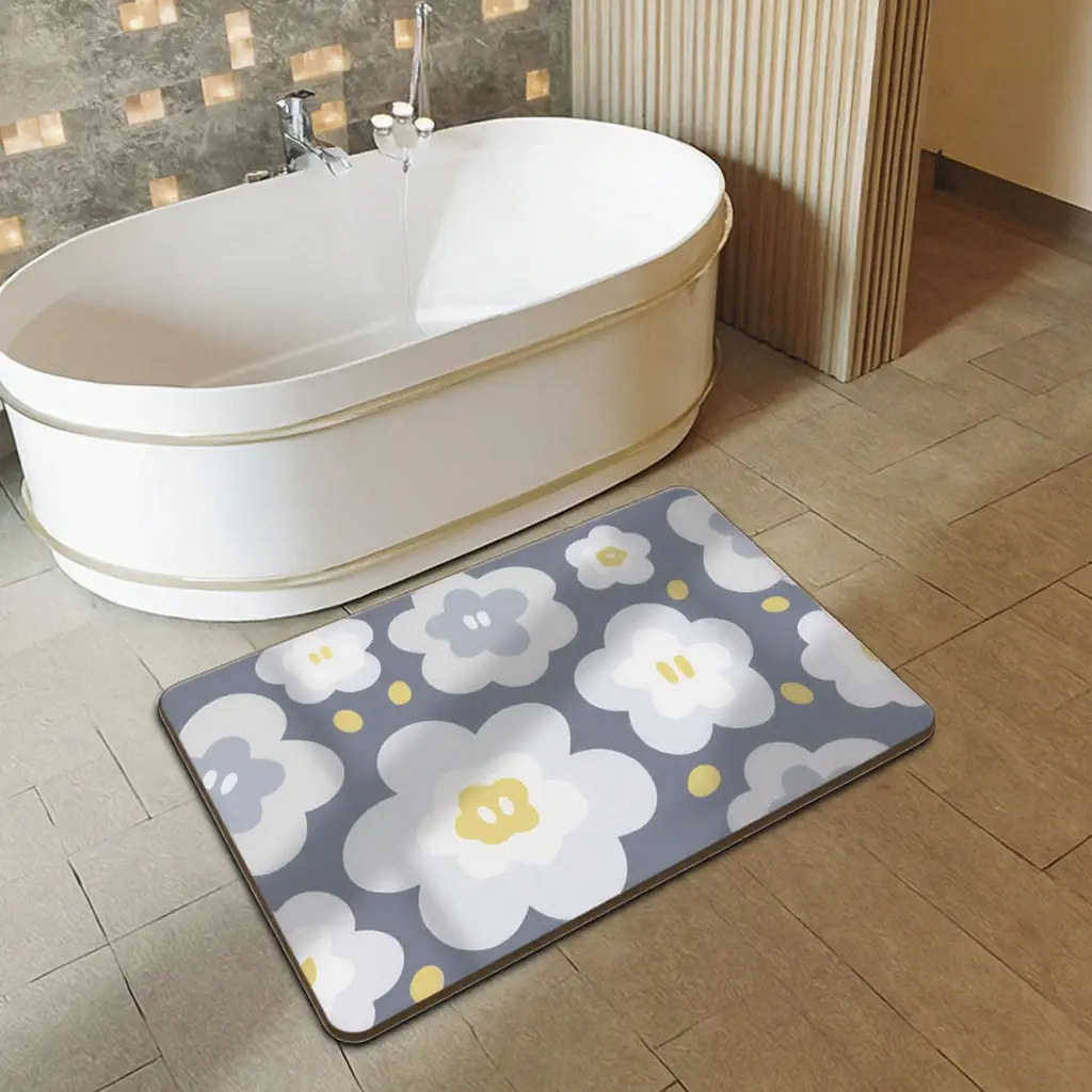

Super Absorbent Bathroom Mat Non-Slip Diatom Mud Pad Quick-Drying Floor Mat Home Bath Mat Shower Rug