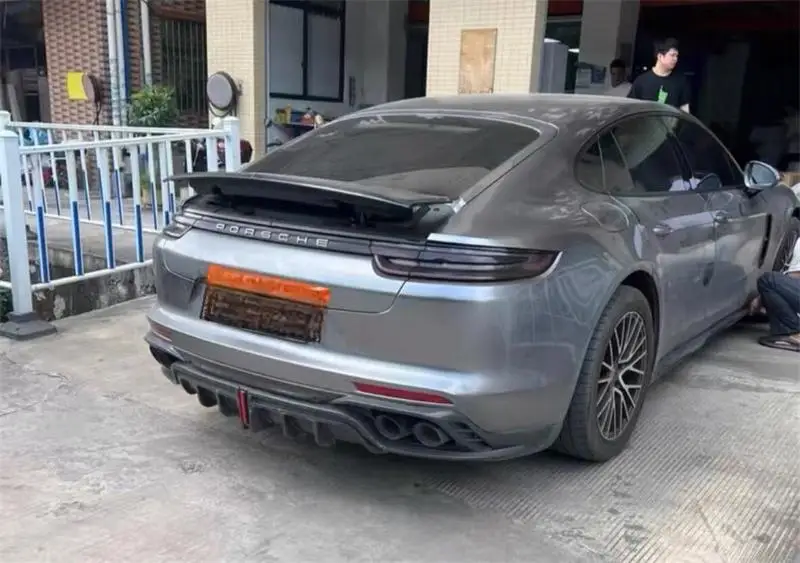 For Porsche Panamera 971 2017-2023 Real Carbon Fiber Rear Bumper Lip Diffuser Splitters Spoiler Back Car Accessories Body Kit view 5