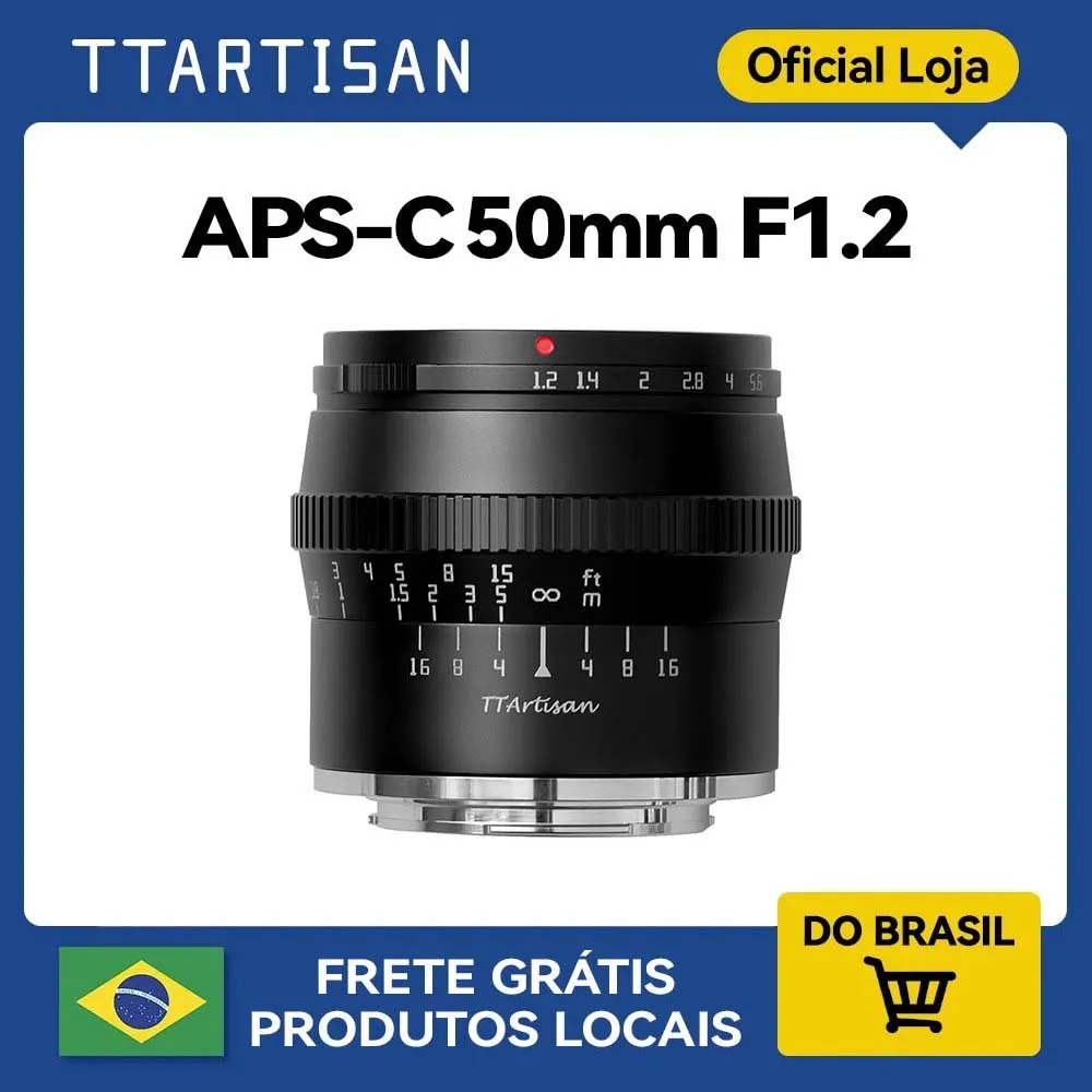 Ttartisan aps-c 50mm f1.2 lente fotográfica de câmera de retrato de grande abertura para sony e mount zve10ii fujifilm x xm5 xs20 nikon zfc
