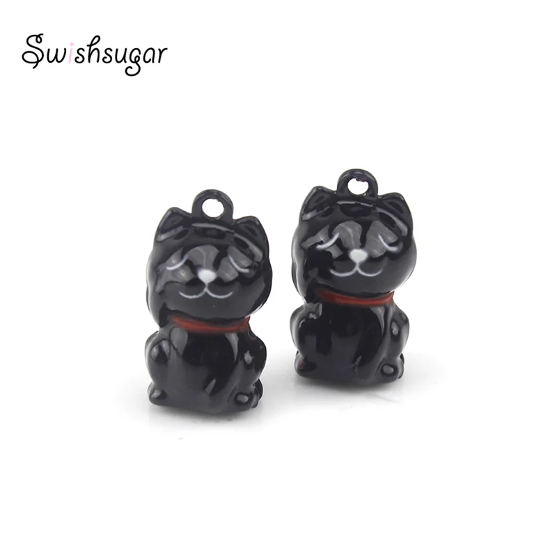 

Металлические подвески в виде счастливого кота с колокольчиком из мультфильма, подходят для украшения праздника, дня рождения, домашнего животного, аксессуары для ювелирных изделий