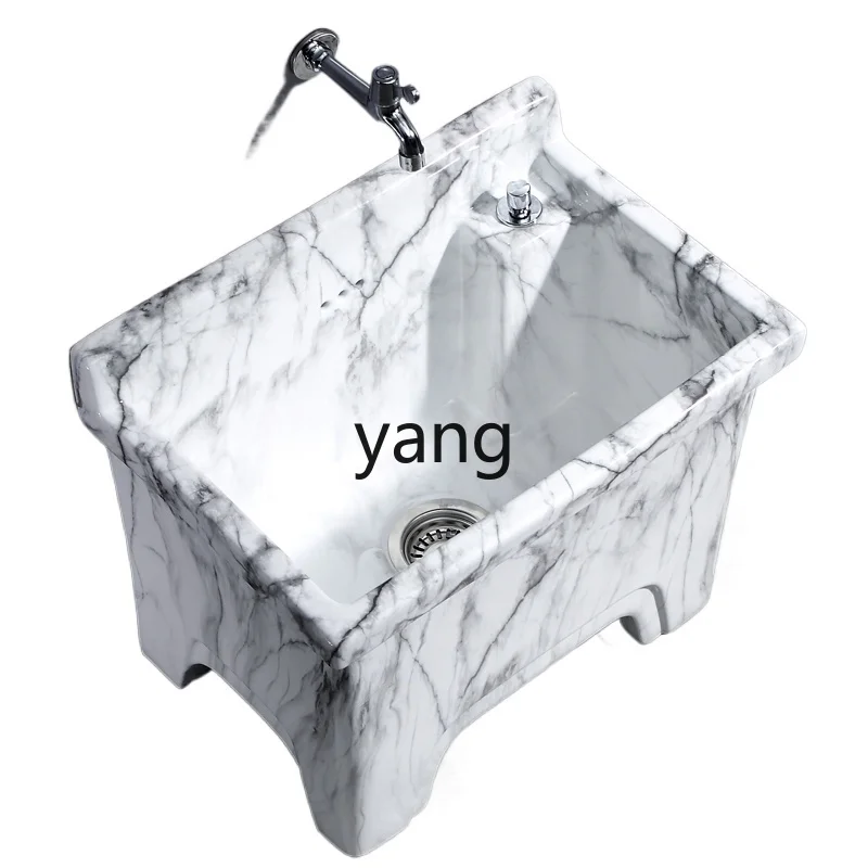 

lh Color Tall Feet Side Marble Ceramic Mop Pool Taiwan Control Anti-blocking Balcony Mop Pool Large Mop Pool